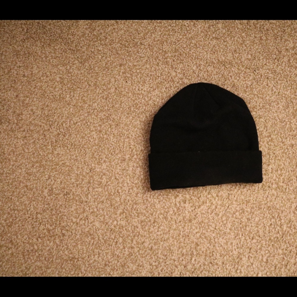 Plain black beanie